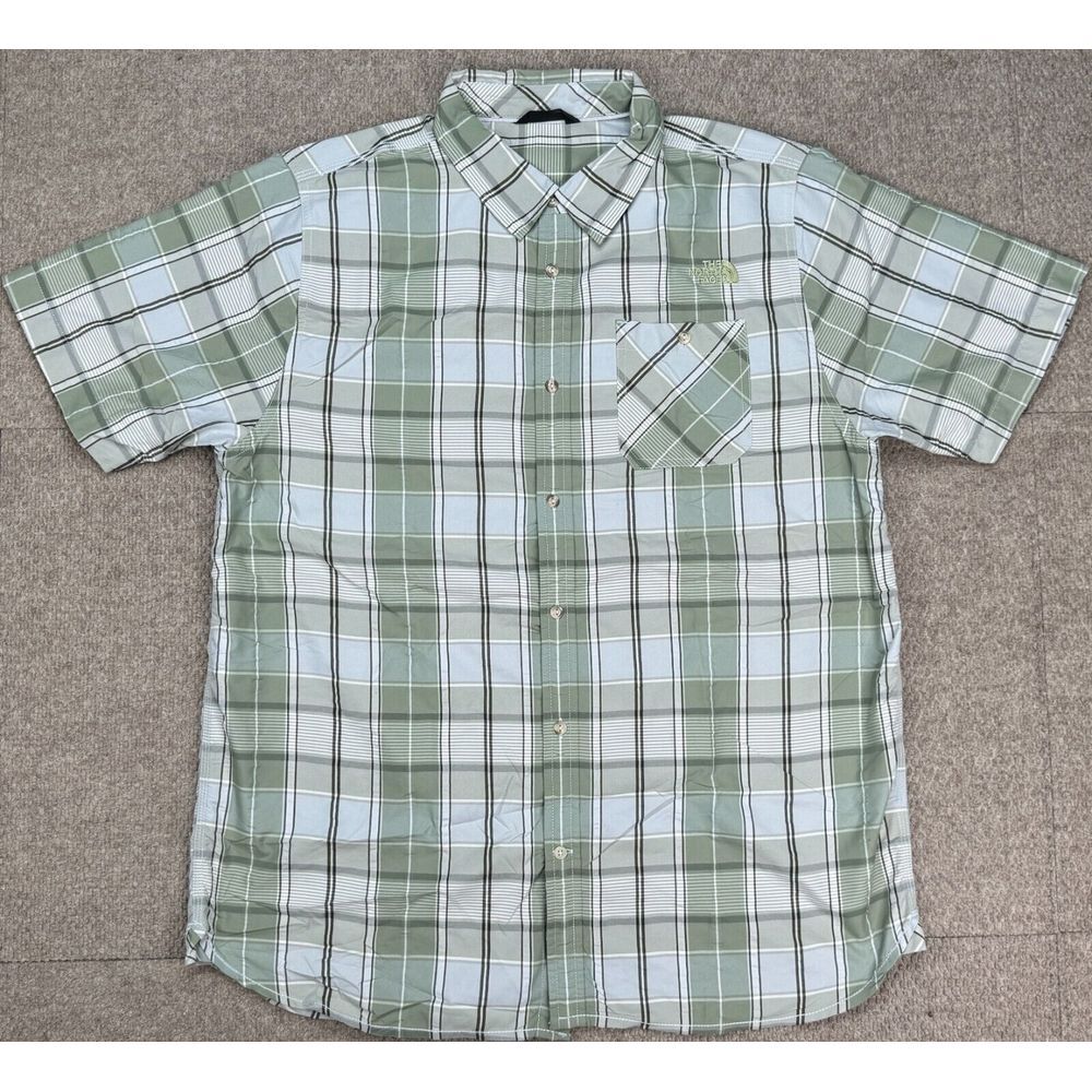 The North‎ Face Men's Button Up Short Sleeve Plaid Shirt Size XL